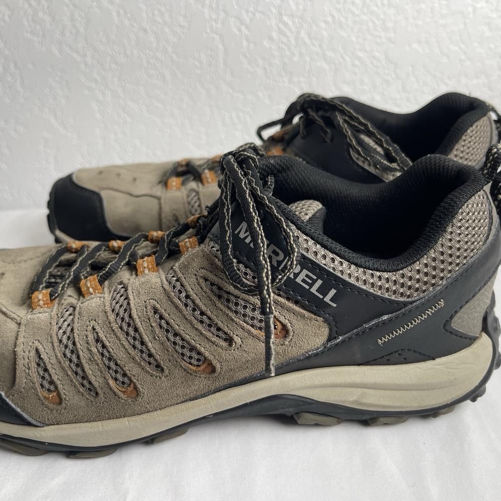 Merrell Crosslander 3 Hiking Shoes Mens 10. Boulder Brindle Suede Trail Sneakers
